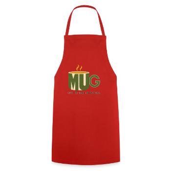 MUG – Full of Good Intentions - Cooking Apron - red - Front - AI Model Male 185 dark (185cm)