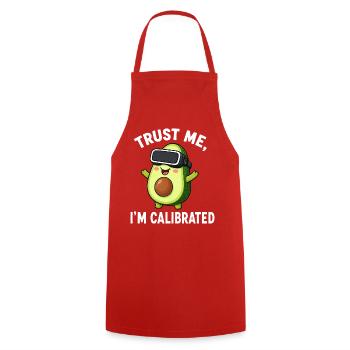 Dicto de joueur de comics aux légumes avocat - Tablier de cuisine - rouge - Devant - AI Model Male 185 dark (185cm)