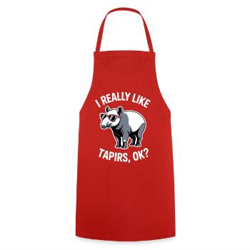 Dictons de tapir Tapir Drôle de cadeau de tapir - Tablier de cuisine - rouge - Devant - AI Model Male 185 dark (185cm)