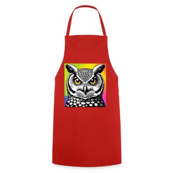 hibou - Tablier de cuisine - rouge - Devant - AI Model Male 185 dark (185cm)