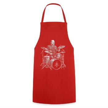 Grover Cleveland joue de la batterie - Tablier de cuisine - rouge - Devant - AI Model Male 185 dark (185cm)