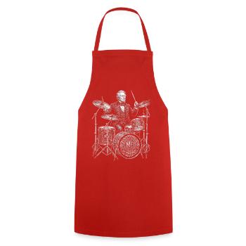 Millard Fillmore joue de la batterie - Tablier de cuisine - rouge - Devant - AI Model Male 185 dark (185cm)