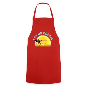 Let Us Dream Sunset Palm Rétro et mélange vintage pour - Tablier de cuisine - rouge - Devant - AI Model Male 185 dark (185cm)