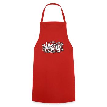 Marseille Graffiti Hip Hop - Tablier de cuisine - rouge - Devant - AI Model Male 185 dark (185cm)