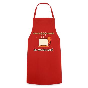 Mode Café Humeur Dynamique - Tablier de cuisine - rouge - Devant - AI Model Male 185 dark (185cm)
