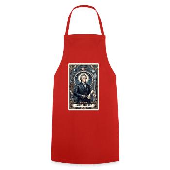James Monroe Tarot Card - Cooking Apron - red - Front - AI Model Male 185 dark (185cm)