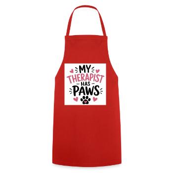 Mon thérapeute a des pattes - Tablier de cuisine - rouge - Devant - AI Model Male 185 dark (185cm)