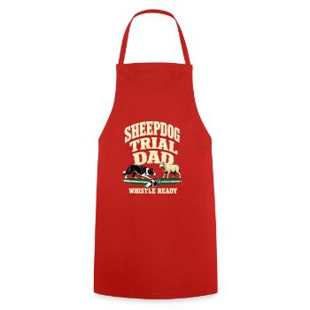 Border Collie Dad, Sheepdog Trial Dad Whistle Read - Cooking Apron - red - Front - AI Model Male 185 dark (185cm)