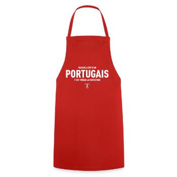 Passer A Cote D Un Portugais C Est Froler La Pe... - Tablier de cuisine - rouge - Devant - AI Model Male 185 dark (185cm)