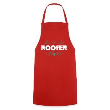ROOFER Logo mit Teal Ornament - Kochschürze - Rot - Vorne - AI Model Male 185 dark (185cm)