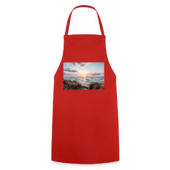 Sunset on the dune beach - Cooking Apron - red - Front - AI Model Male 185 dark (185cm)