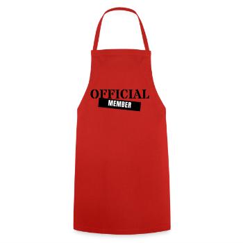 Official Member - Crew Team Club Mitglied Event - Kochschürze - Rot - Vorne - AI Model Male 185 dark (185cm)