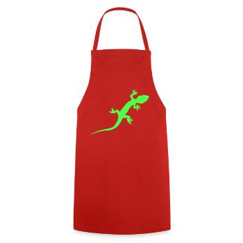 Neon Gecko Silhouette - Kochschürze - Rot - Vorne - AI Model Male 185 dark (185cm)
