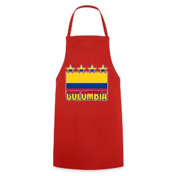 Colombian Flag Colombia Funny - Cooking Apron - red - Front - AI Model Male 185 dark (185cm)