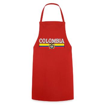 Colombian Flag Colombia Seal - Cooking Apron - red - Front - AI Model Male 185 dark (185cm)