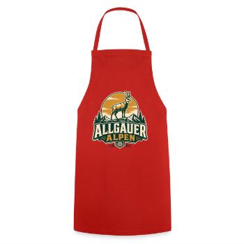 Allgäuer Alpen Gämse Vintage Emblem - Kochschürze - Rot - Vorne - AI Model Male 185 dark (185cm)