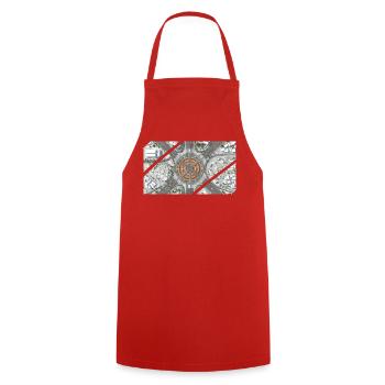 Mosaïque du rond-point urbain - Tablier de cuisine - rouge - Devant - AI Model Male 185 dark (185cm)