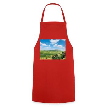Paysage steppe avec un lac - Tablier de cuisine - rouge - Devant - AI Model Male 185 dark (185cm)