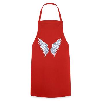 Anime Engel - Kochschürze - Rot - Vorne - AI Model Male 185 dark (185cm)