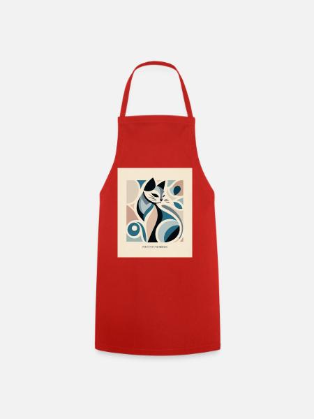 Perfectly Unbothered – Mid Century Cat - Kochschürze - Rot