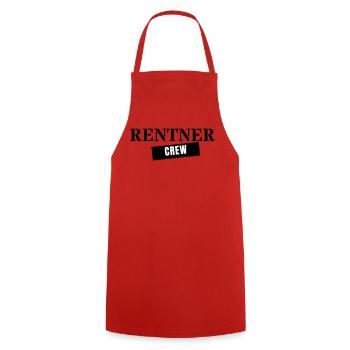 Retired Crew - Retirement Gift Team - Cooking Apron - red - Front - AI Model Male 185 dark (185cm)