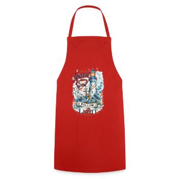 Ancre ton âme – Aquarelle de phare - Tablier de cuisine - rouge - Devant - AI Model Male 185 dark (185cm)