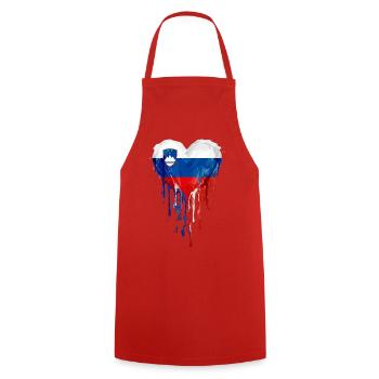 Cœur du drapeau slovène - Tablier de cuisine - rouge - Devant - AI Model Male 185 dark (185cm)