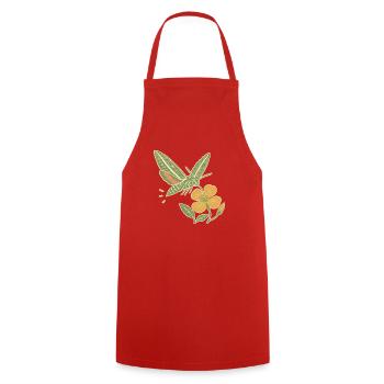 Papillon Hawkmoth & Primrose - Tablier de cuisine - rouge - Devant - AI Model Male 185 dark (185cm)