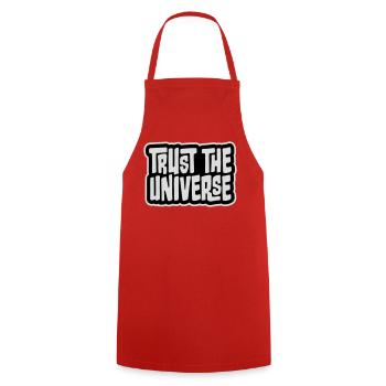 Trust The Universe Spiritual Universe Quote Logo - Cooking Apron - red - Front - AI Model Male 185 dark (185cm)