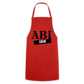Abi Crew - Année de remise des diplômes de l’Abitur Voyage de l’Abitur - Tablier de cuisine - rouge - Devant - AI Model Male 185 dark (185cm)