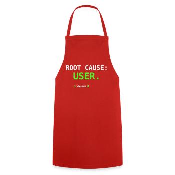 Root Cause USER Whoami IT Humor Nerd Geschenk - Kochschürze - Rot - Vorne - AI Model Male 185 dark (185cm)