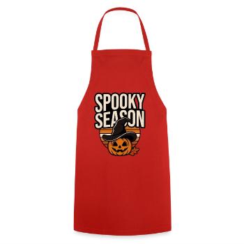 Halloween Pumpkin – Spooky Season - Cooking Apron - red - Front - AI Model Male 185 dark (185cm)