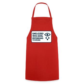 Funny Employee HR Employee Manager Men women - Cooking Apron - red - Front - AI Model Male 185 dark (185cm)