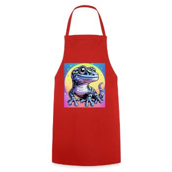 Gecko - Cooking Apron - red - Front - AI Model Male 185 dark (185cm)