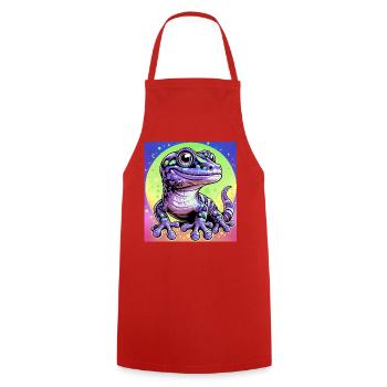 Gecko - Cooking Apron - red - Front - AI Model Male 185 dark (185cm)