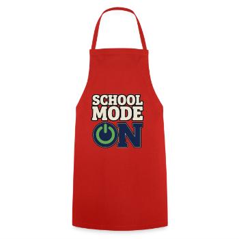 Back to School – School Mode On Power Button - Cooking Apron - red - Front - AI Model Male 185 dark (185cm)
