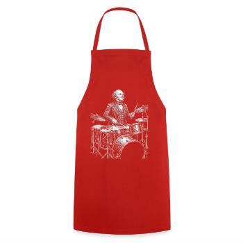 Martin Van Buren Trommler Skizze - Kochschürze - Rot - Vorne - AI Model Male 185 dark (185cm)