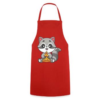 Waschbär-Pizza-Kumpel - Kochschürze - Rot - Vorne - AI Model Male 185 dark (185cm)