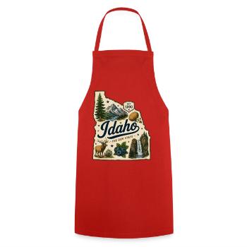 Idaho The Gem State Vintage Travel Aufkleber - Kochschürze - Rot - Vorne - AI Model Male 185 dark (185cm)