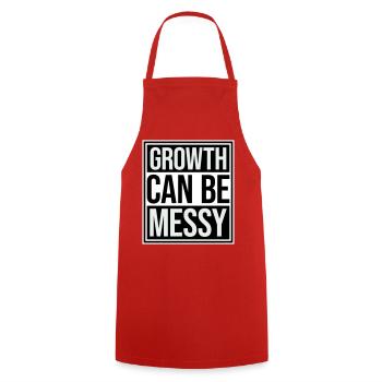 Growth Can Be Messy Personal Growth Quote Logo - Cooking Apron - red - Front - AI Model Male 185 dark (185cm)
