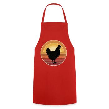 Retro Huhn Sunset Vintage - Kochschürze - Rot - Vorne - AI Model Male 185 dark (185cm)