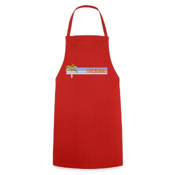 Dominica als Sonne - Kochschürze - Rot - Vorne - AI Model Male 185 dark (185cm)