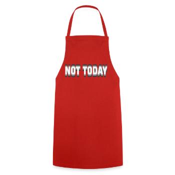 Not Today – Minimalistisches Typografie Statement - Kochschürze - Rot - Vorne - AI Model Male 185 dark (185cm)