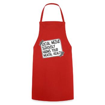 Les réseaux sociaux nuisent sérieusement à la santé mentale selon les affirmations - Tablier de cuisine - rouge - Devant - AI Model Male 185 dark (185cm)