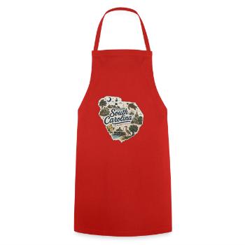 Autocollant vintage Palmetto State de Caroline du Sud - Tablier de cuisine - rouge - Devant - AI Model Male 185 dark (185cm)
