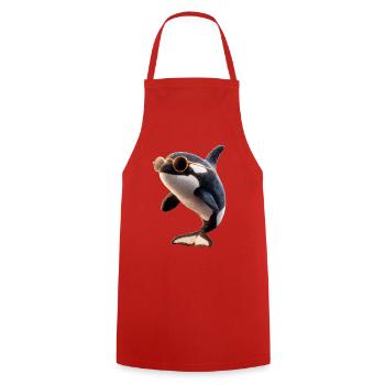 Orca Killer Whale Killer Whale Marine Animals Orcas - Cooking Apron - red - Front - AI Model Male 185 dark (185cm)
