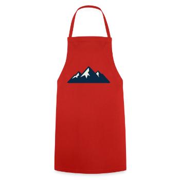 Gebirge Berge Silhouette - Kochschürze - Rot - Vorne - AI Model Male 185 dark (185cm)