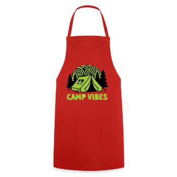 Zelt Camp Vibes Logo - Kochschürze - Rot - Vorne - AI Model Male 185 dark (185cm)