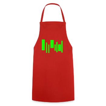 Neon Equalizer Rhythm - Kochschürze - Rot - Vorne - AI Model Male 185 dark (185cm)