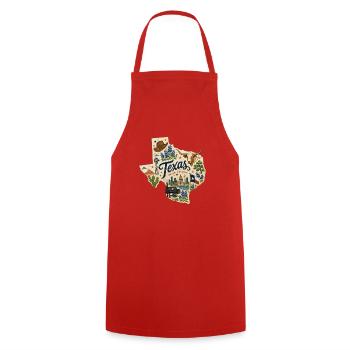 Texas Lone Star State Vintage-Reiseaufkleber - Kochschürze - Rot - Vorne - AI Model Male 185 dark (185cm)